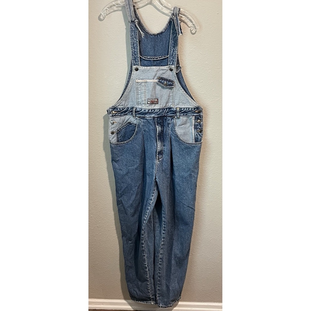 Vtg Bib Overalls XL Blue Denim Work Wear Carpenter Farmer Chore 90s Y2K Grunge